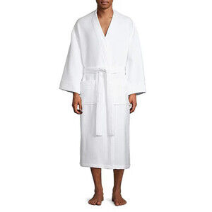 Gluckstein Home 100% Cotton Waffle Robe In White Size S/M $150